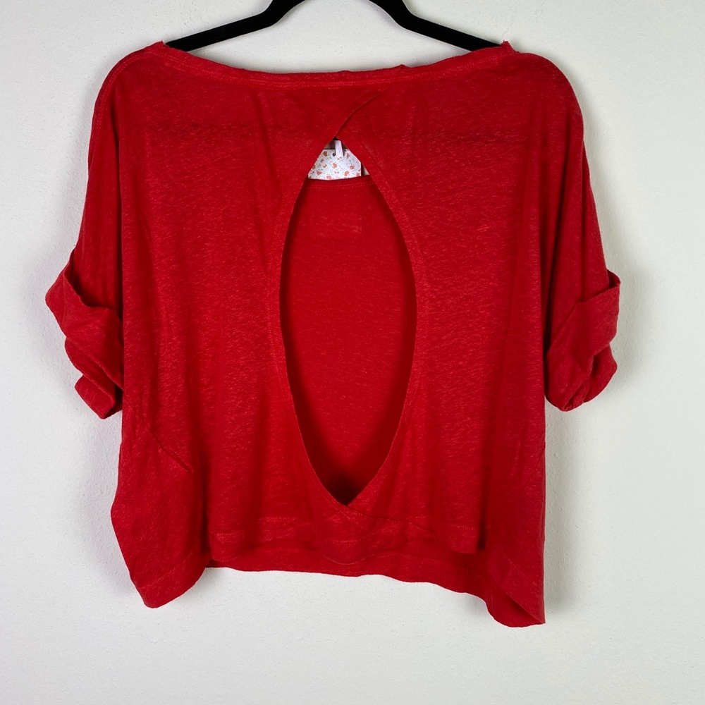 Free People Sweet Surprise Linen Blend Tee - Picture 5 of 9